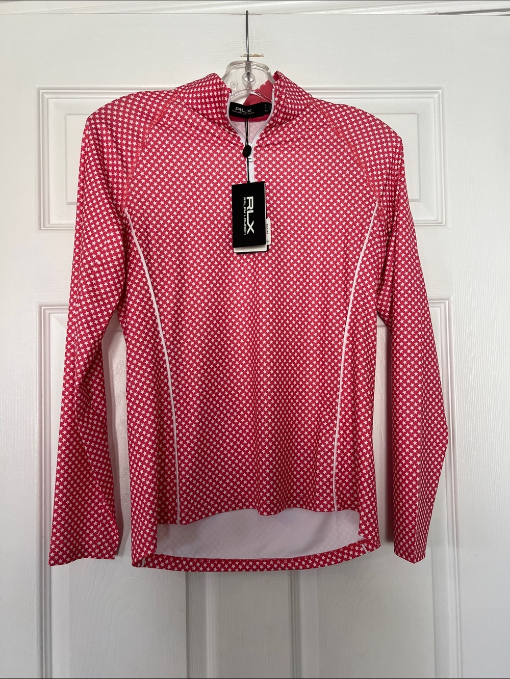 RLX Ralph Lauren Pink Long-Sleeve Printed Quarter-Zip Top